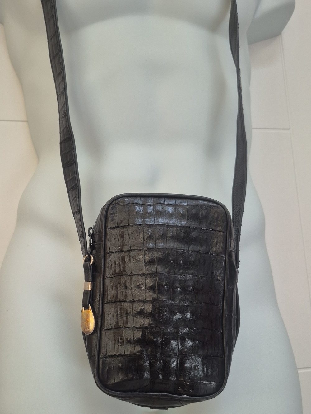 Vintage Unisex Maxima Titti Dell’Acqua Collab Crocodile Crossbody Bag Italy